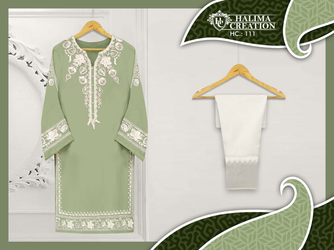 Halima Creation 111 Fancy Wear Heavy Georgette Top With Bottom Collection